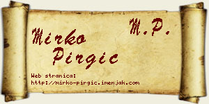 Mirko Pirgić vizit kartica